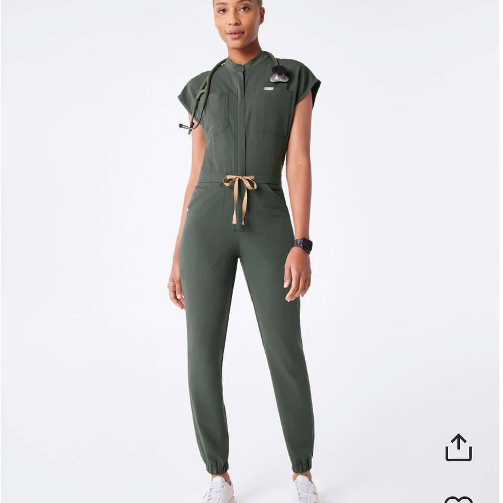 Figs Olive Green Utility Jumpsuit
